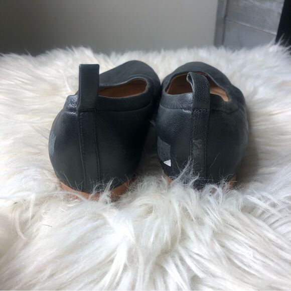 Clarks womens 7 cushion black leather ballet flats round toe career work… - Picture 3 of 7